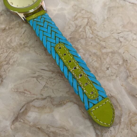 Vintage Isaac Mizrahi Live Wristwatch Braided Leather Strap - Picture 10 of 11